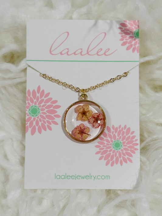 Pressed Flower Necklace, Plant Jewelry Dried Floral Garden: #1 / 16.5"(most popular)