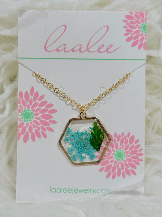 Pressed Flower Necklace, Plant Jewelry Dried Floral Garden: #7 / 16.5"(most popular)