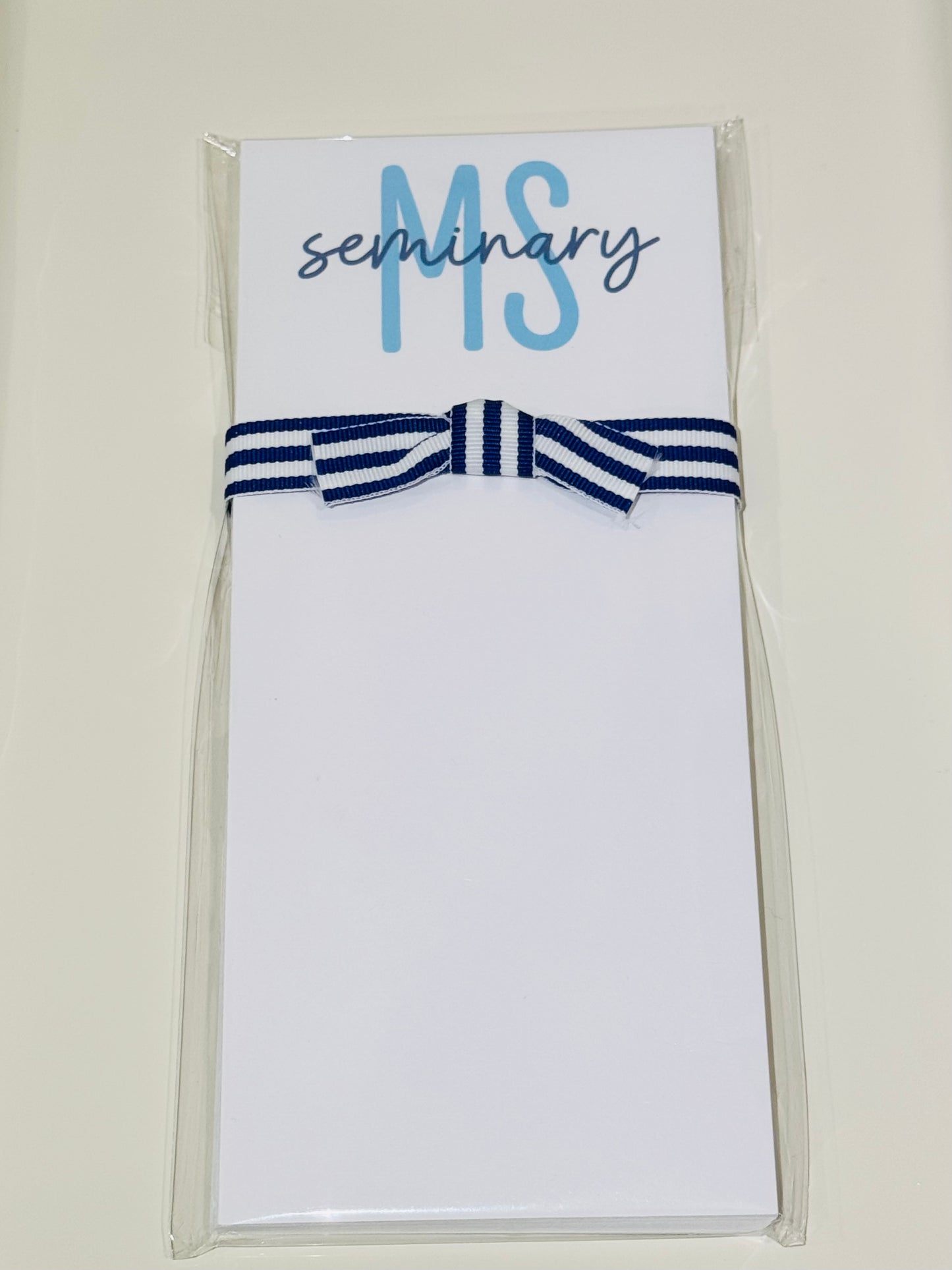CITY AND STATE SKINNIE NOTEPAD: NAVY AND LIGHT BLUE - SEMINARY, MS